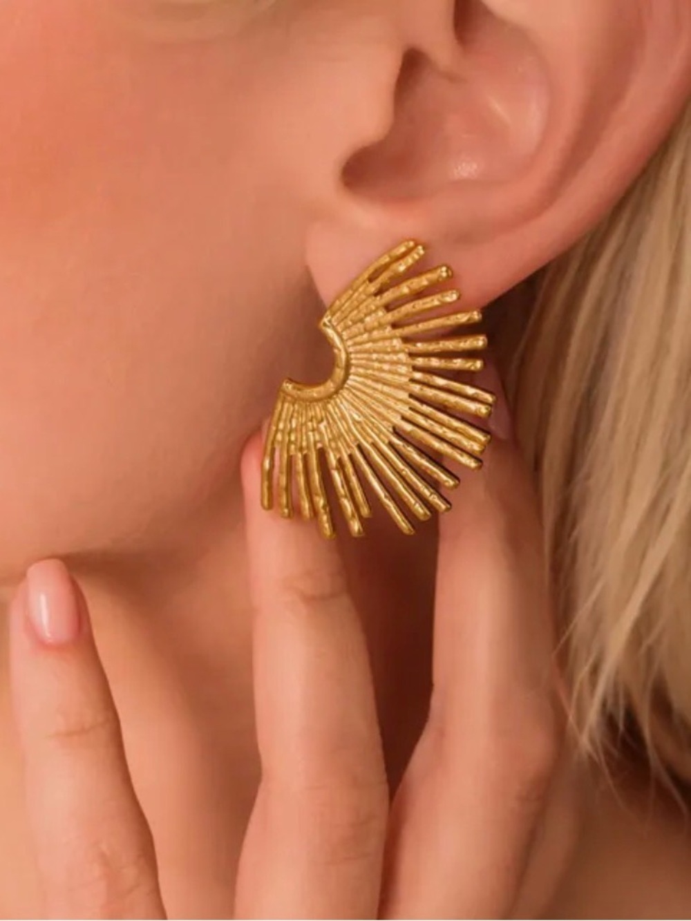 Gold Sunburst Earrings